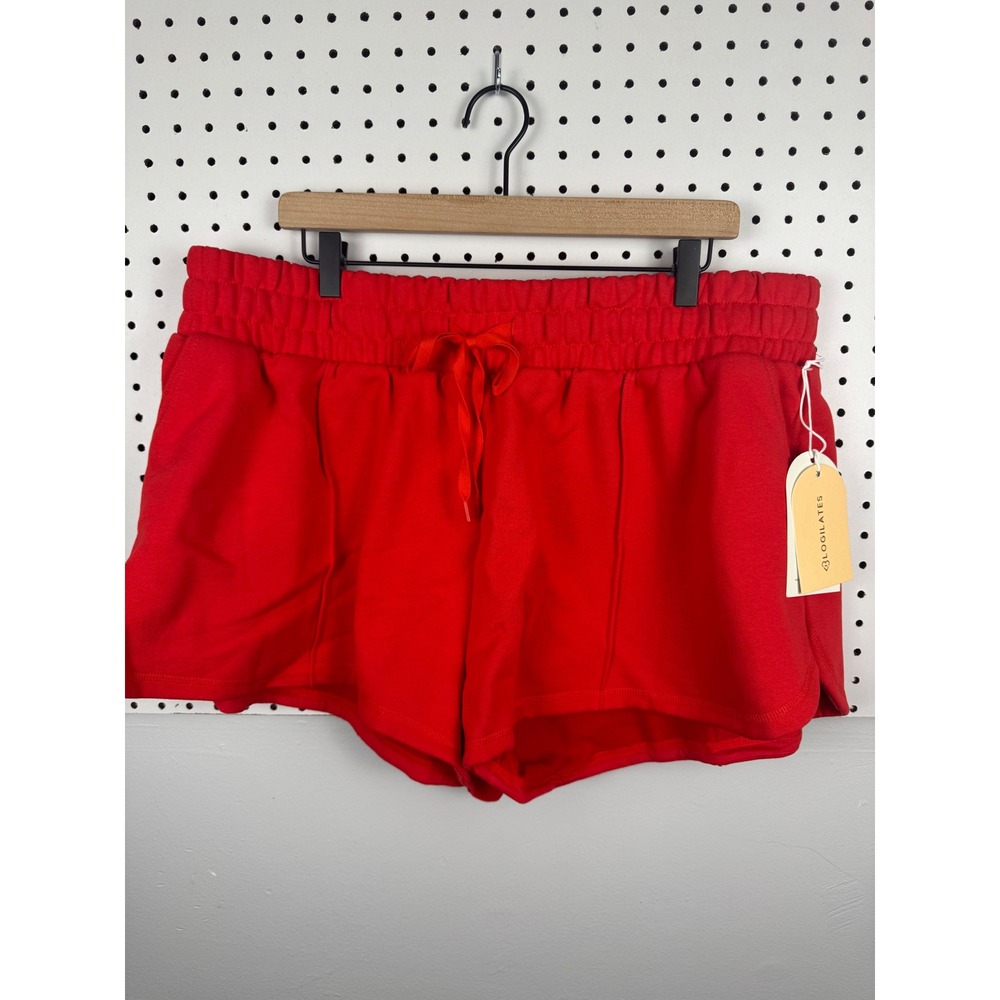 Blogilates Marshmallow Dolphin Short Red High Rise Sweat Shorts 1X New